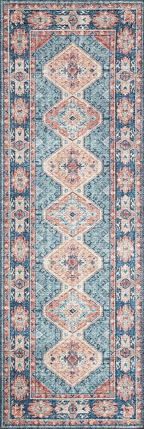 Loloi Skye Collection SKY-03 Turquoise/Terracotta 7' x 9' Oval Area Rug