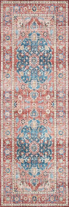 Loloi II Skye Collection SKY-05 Brick/Ocean 5'-0" x 7'-6" Area Rug