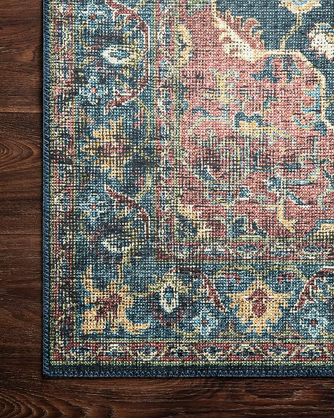Loloi Skye Collection SKY-08 Denim/Brick 6'-0" x 6'-0" Round Area Rug