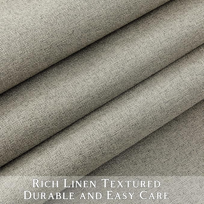 ChrisDowa 100% Blackout Sand Solid Curtains 120 Inches Long 2 Panels for Bedroom Living Room,Farmhouse Room Darkening Thermal Insulated Soundproof Grommet Top Window Treatment Drapes,52x120