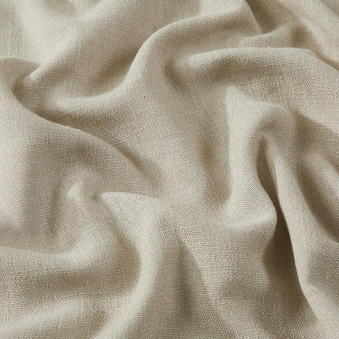 Vision Home Sand Linen Full Blackout Curtains 120 inch for Bedroom Living Room Darkening Soundproof Window Panels Thermal Insulated Rod Pocket Back Tab Neutral Drapes 10FT 56" Wx120 Lx2