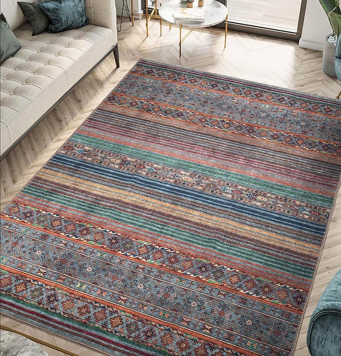 Keen Home Design 3x5 Rug - Machine Washable Entry Rug with Non-Slip Backing, Ideal for Enteryway, Kitchen, Bathroom, Laundry Room - Vintage, Easy Clean, Durable, Low Pile Rug - (3' x 5')