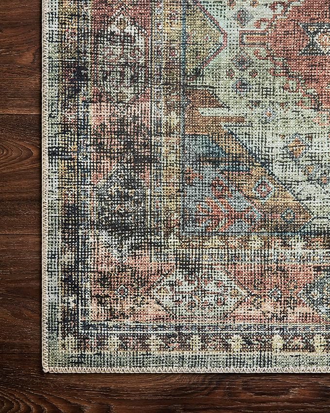 Loloi Skye Collection SKY-06 Apricot/Mist 8'-0" x 8'-0" Round Area Rug