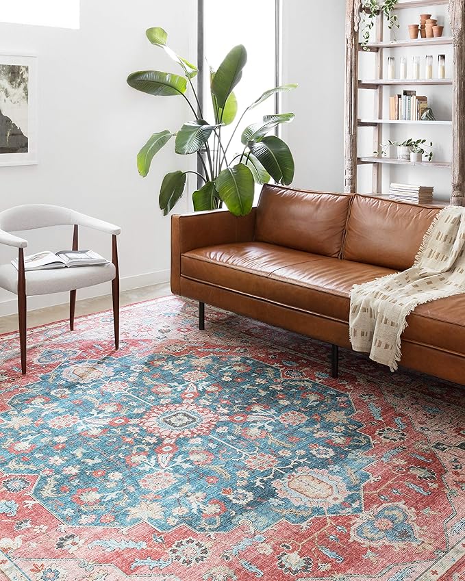 Loloi II Skye Collection SKY-05 Brick/Ocean 2'-3" x 3'-9" Accent Rug