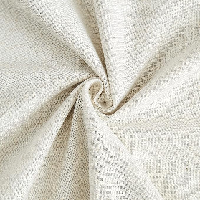 Vision Home Natural Linen Full Blackout Curtains 95 inch Long for Bedroom Living Room Darkening Light Blocking Window Panels Thermal Insulated Rod Pocket Back Tab Neutral Drapes 56" Wx95 Lx2