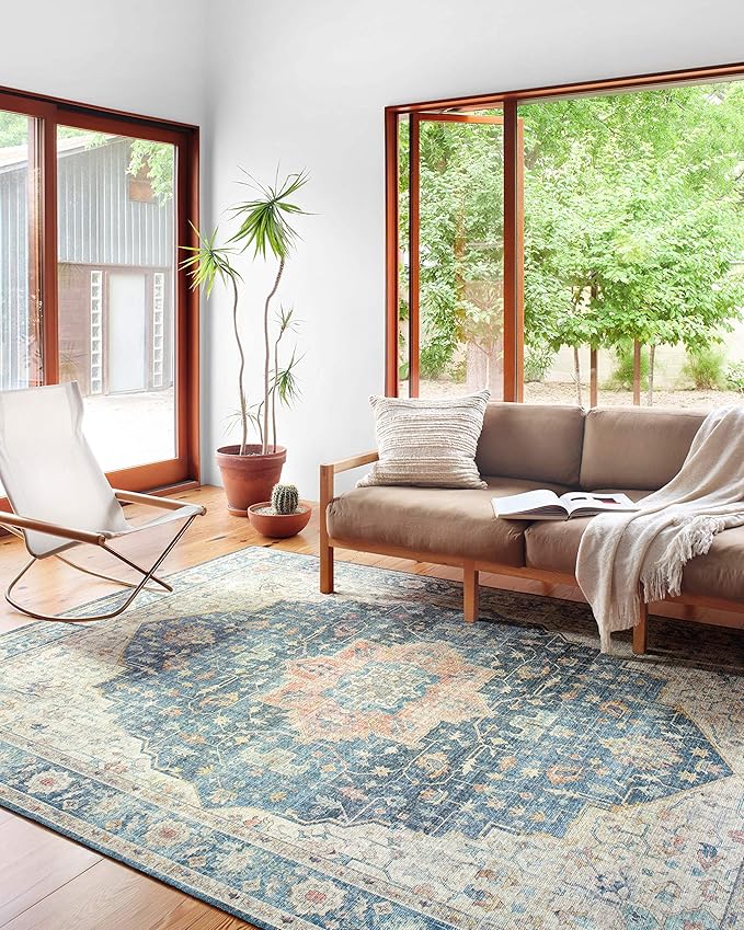 Loloi II Skye Collection SKY-12 Ocean/Multi 2'-6" x 7'-6" Runner Rug