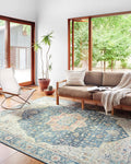 Loloi Skye Collection SKY-12 Ocean/Multi 7' x 9' Oval Area Rug