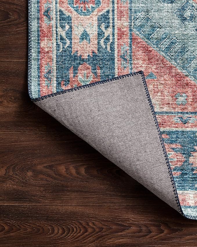 Loloi Skye Collection SKY-03 Turquoise/Terracotta 2'-6" x 10'-0" Runner Rug