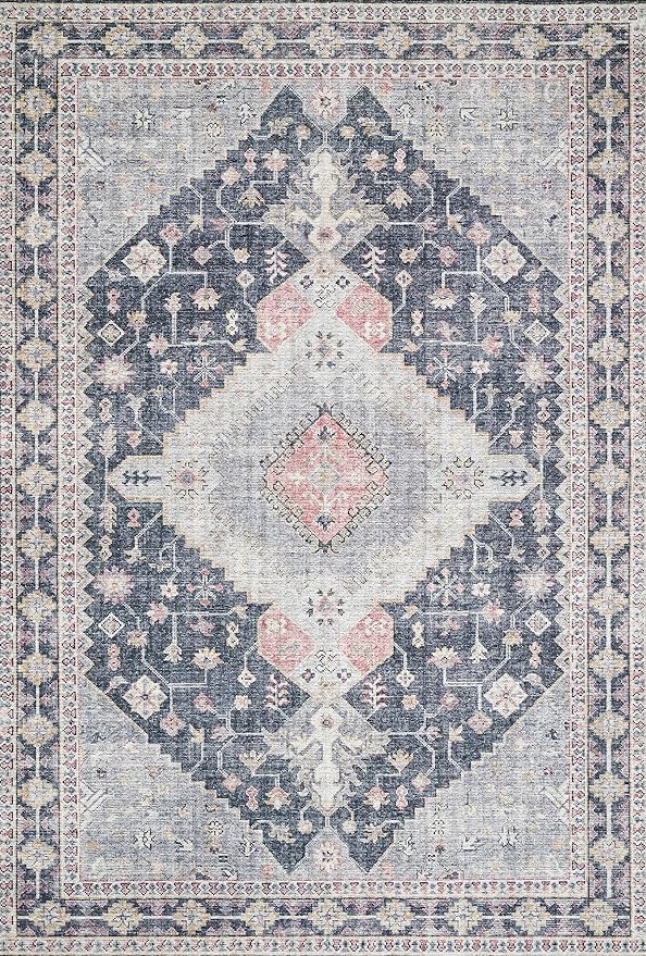 Loloi Skye Collection SKY-02 Charcoal/Multi 2'-6" x 10'-0" Runner Rug