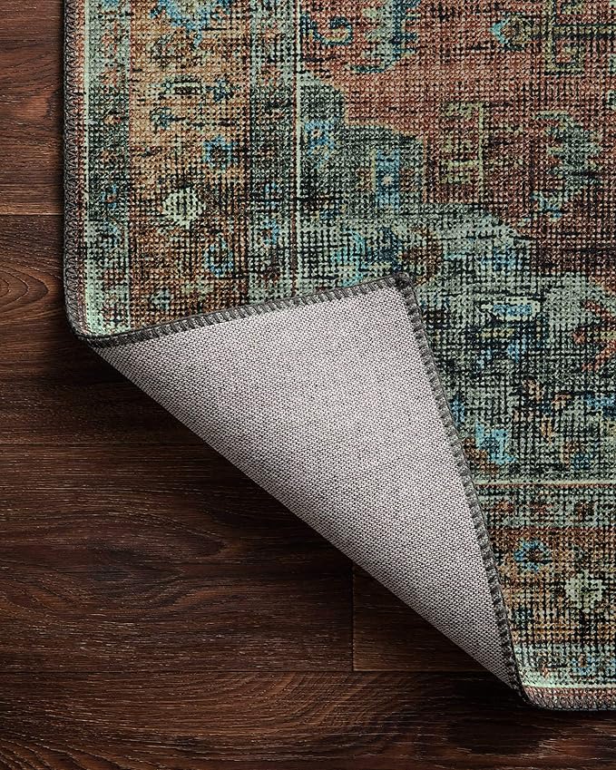Loloi Skye Collection SKY-07 Terracotta/Sky 7' x 9' Oval Area Rug