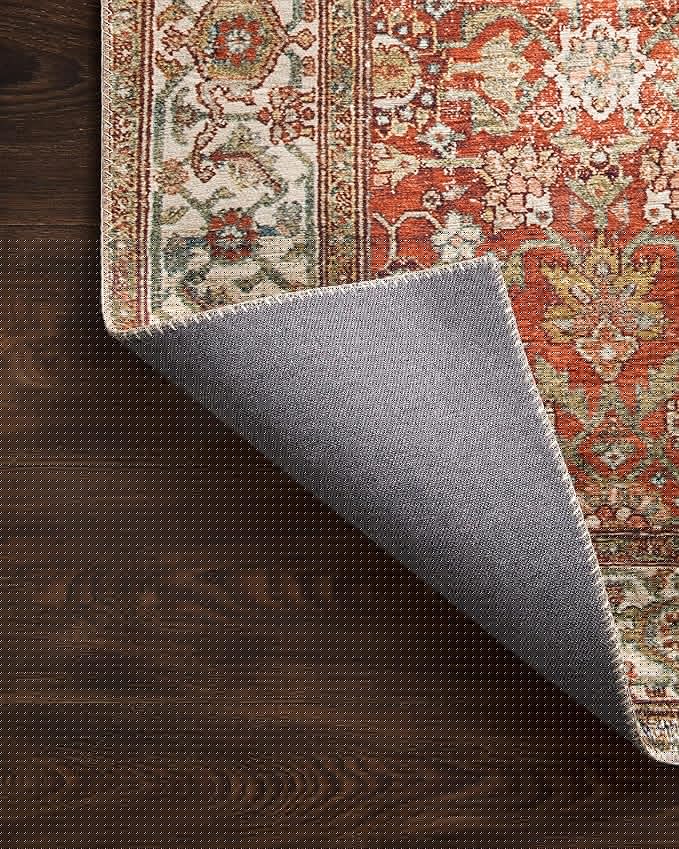 Loloi Layla Collection LAY-05 Ocean/Multi 2'-6" x 9'-6" .13" Thick Runner Rug, Soft, Durable, Vintage Inspired, Distressed, Low Pile, Non-Shedding, Easy Clean, Printed, Living Room Rug