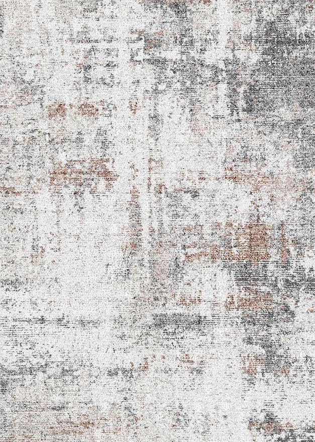 6x9 Area Rug, Ultra-Soft Washable Rug for Living Room, Dinner Room, Bedroom, Non-Slip Modern Abstract Rug, Indoor Carpet Large Area Rug, Brown Black White
