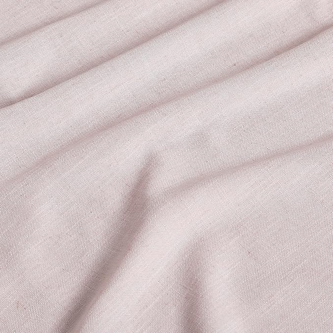 Vision Home Pink Linen Full Blackout Curtains for Bedroom Living Room Darkening Soundproof Window Curtains 63 inch Thermal Insulated Rod Pocket Back Tab Rustic Drapes 2 Panels 56" Wx63 L
