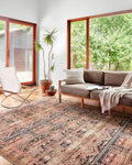 Loloi Layla Collection LAY-14 Mocha/Blush 2'-6" x 7'-6" .13" Thick Runner Rug, Soft, Durable, Vintage Inspired, Distressed, Low Pile, Non-Shedding, Easy Clean, Printed, Living Room Rug
