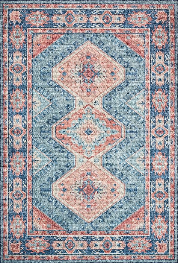 Loloi II Skye Collection SKY-03 Turquoise/Terracotta 2'-6" x 7'-6" Runner Rug