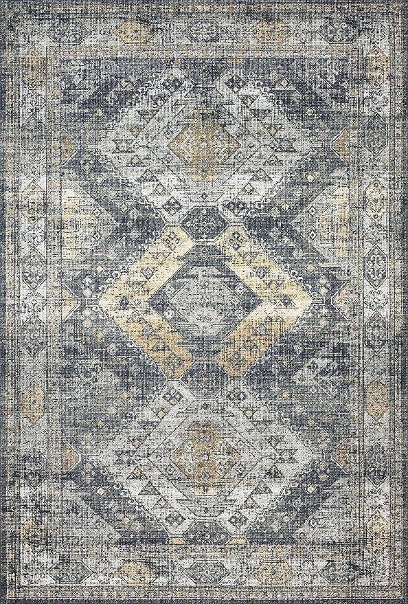 Loloi Skye Collection SKY-09 Graphite/Silver 6'-0" x 6'-0" Round Area Rug