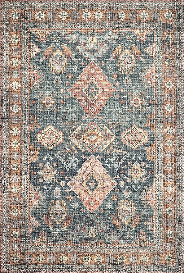 Loloi II Skye Collection SKY-10 Sea/Rust 7'-6" x 9'-6" Area Rug